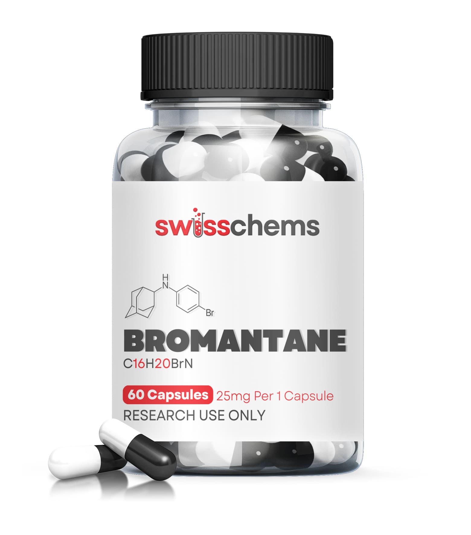 Buy Bromantane (25mg/capsule), 60 Capsules - SwissChems - Buy Best Quality Peptides, SARMS Online