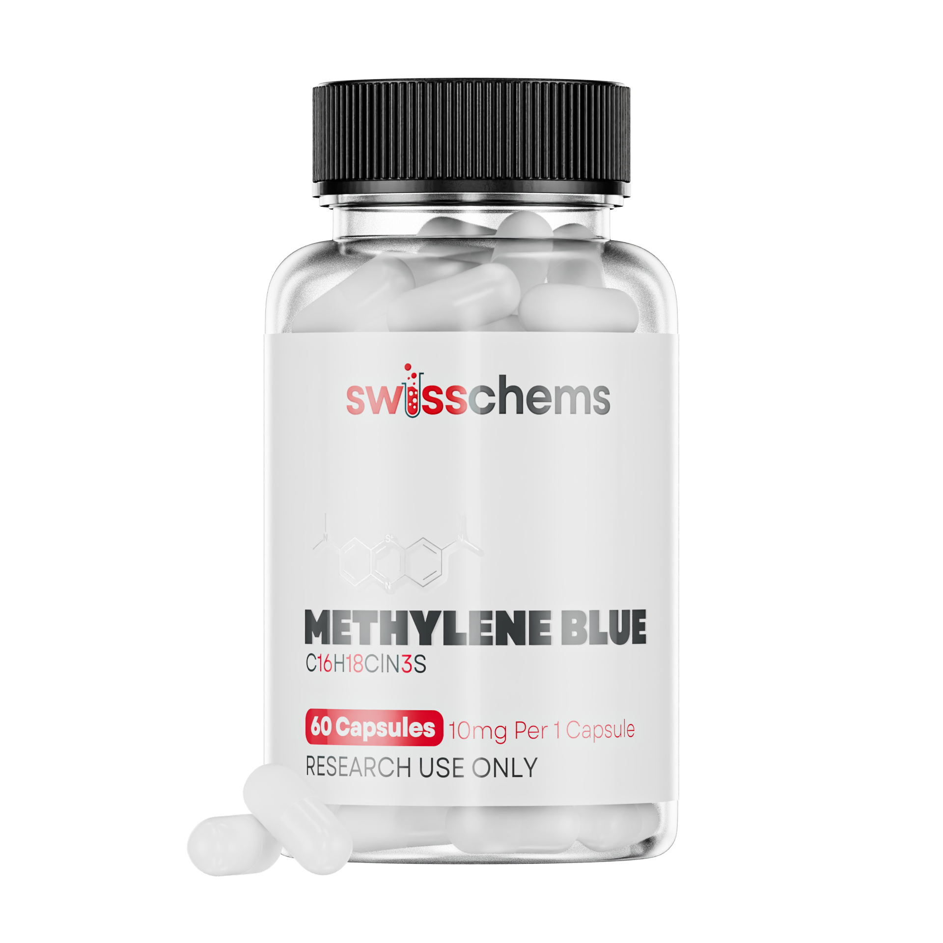 Buy Methylene Blue 10mg/60caps - SwissChems - Buy Best Quality Peptides, SARMS Online